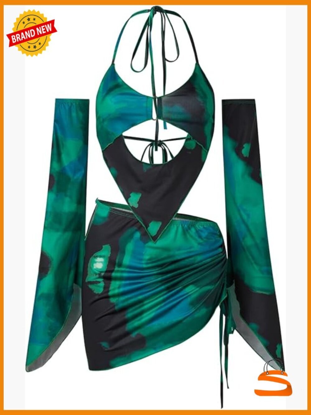 Sexy Y2K 2 Piece Festival Outfit Long Sleeve Clubwear Set